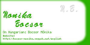 monika bocsor business card