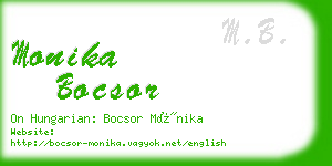 monika bocsor business card